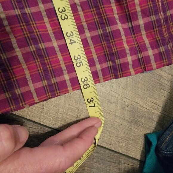 Karen Scott Plaid Seersucker Button Down Sleeveless Shift Dress Size 10 - Picture 7 of 7